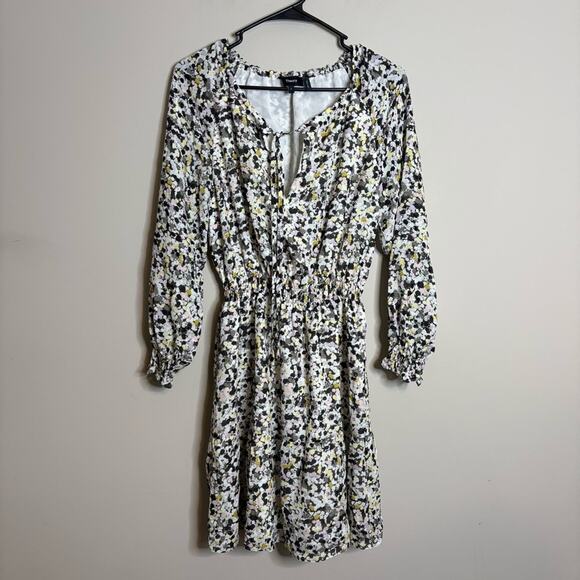 NWOT THEORY Gathered Shirt Dress in Floral Silk Crepe Small - Picture 6 of 9